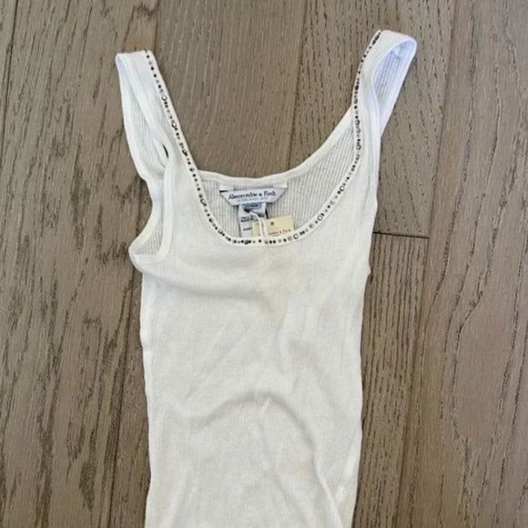 VINTAGE Abercrombie fitch sequin cotton lace tank Cami Tank Top Strappy … - Picture 2 of 9
